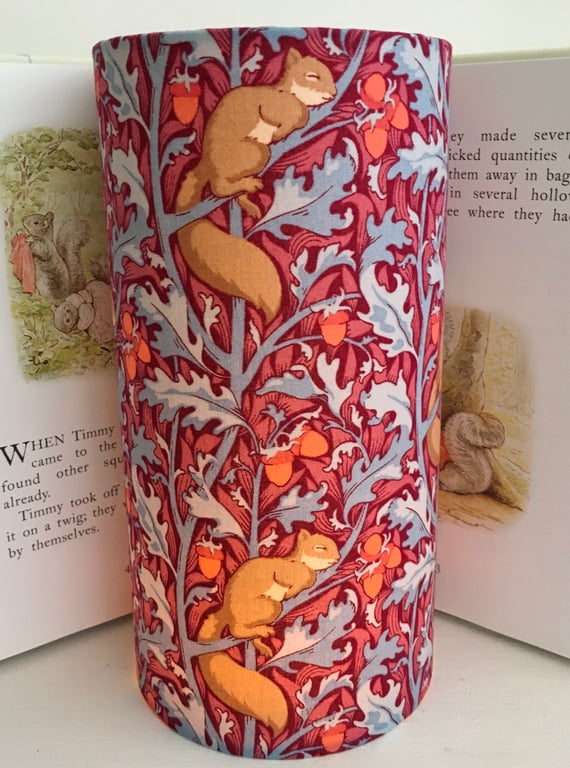 Squirrel Dream in Hibiscus- Handmade Children’s Night Light 