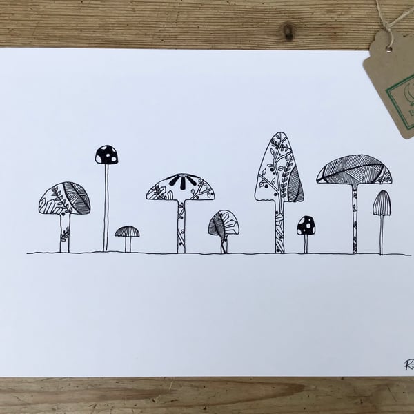 Row of Mushrooms