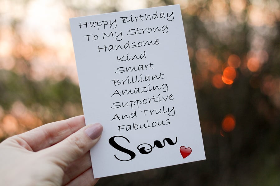 Son Birthday Card, Card for Special Son, Birthday Card, Son Card, Personalised