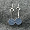 Silver and grey small starry drop earrings 