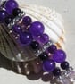 Purple Amethyst & Ametrine Gemstone Crystal Beaded Bracelet  - Image 4