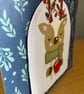 Handmade Hand Stitched Christmas Card Cosy Winter Reindeer - Image 5