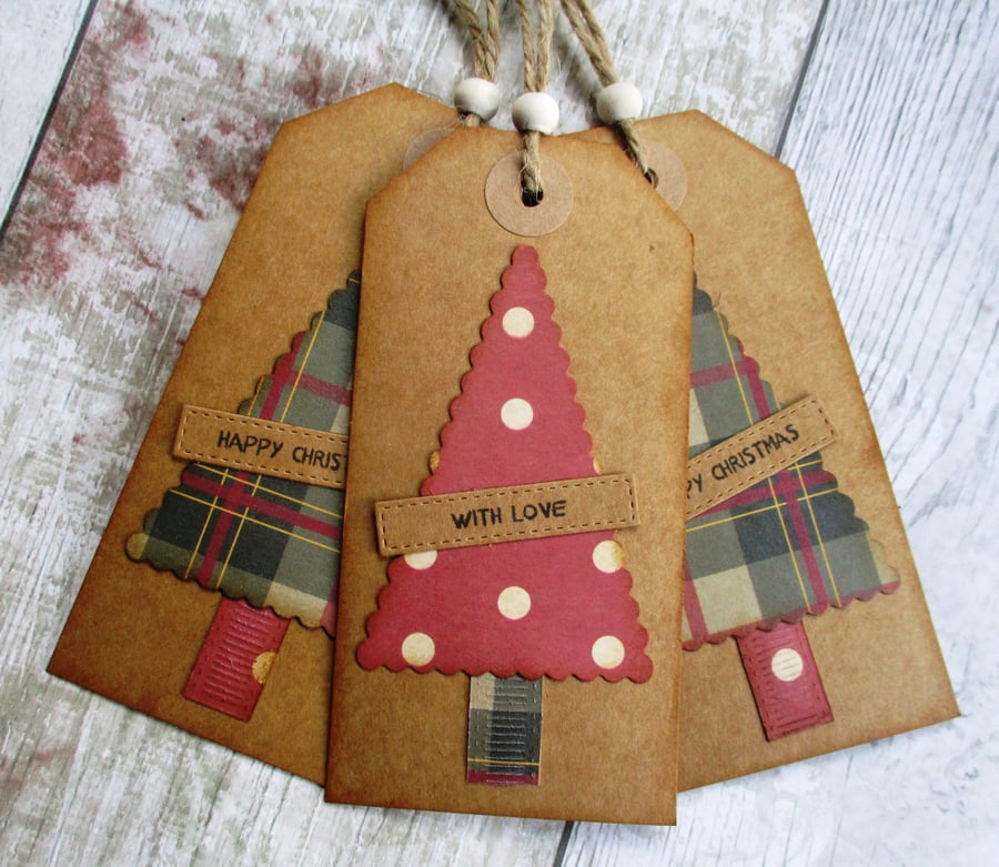 Christmas Tree Gift Tags set of 3