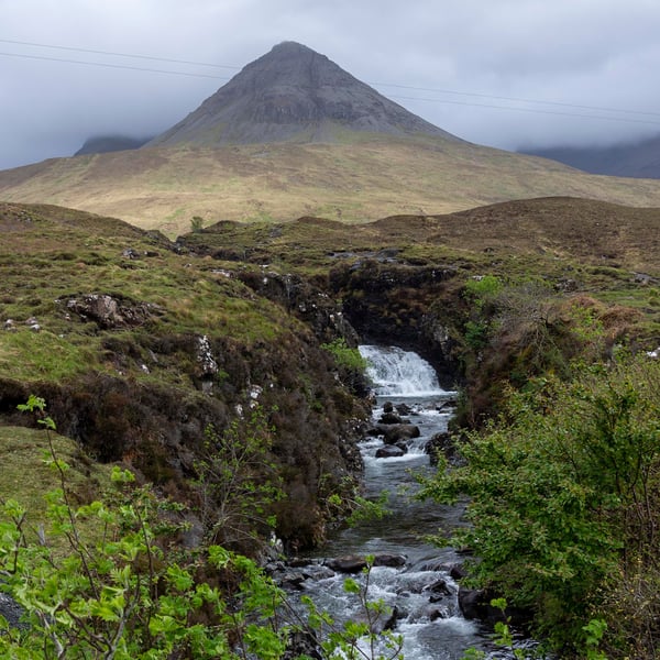 Cuillin hill and waterfall print