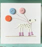 Dalmatian Card. Hand Stitched Cards. Dog Card. Dalmatians. Roller Skating Card. - Image 1