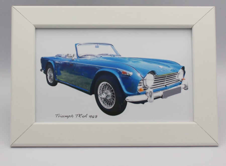 Triumph TR4A 1967 - 4x6" Photograph in a Black or White frame
