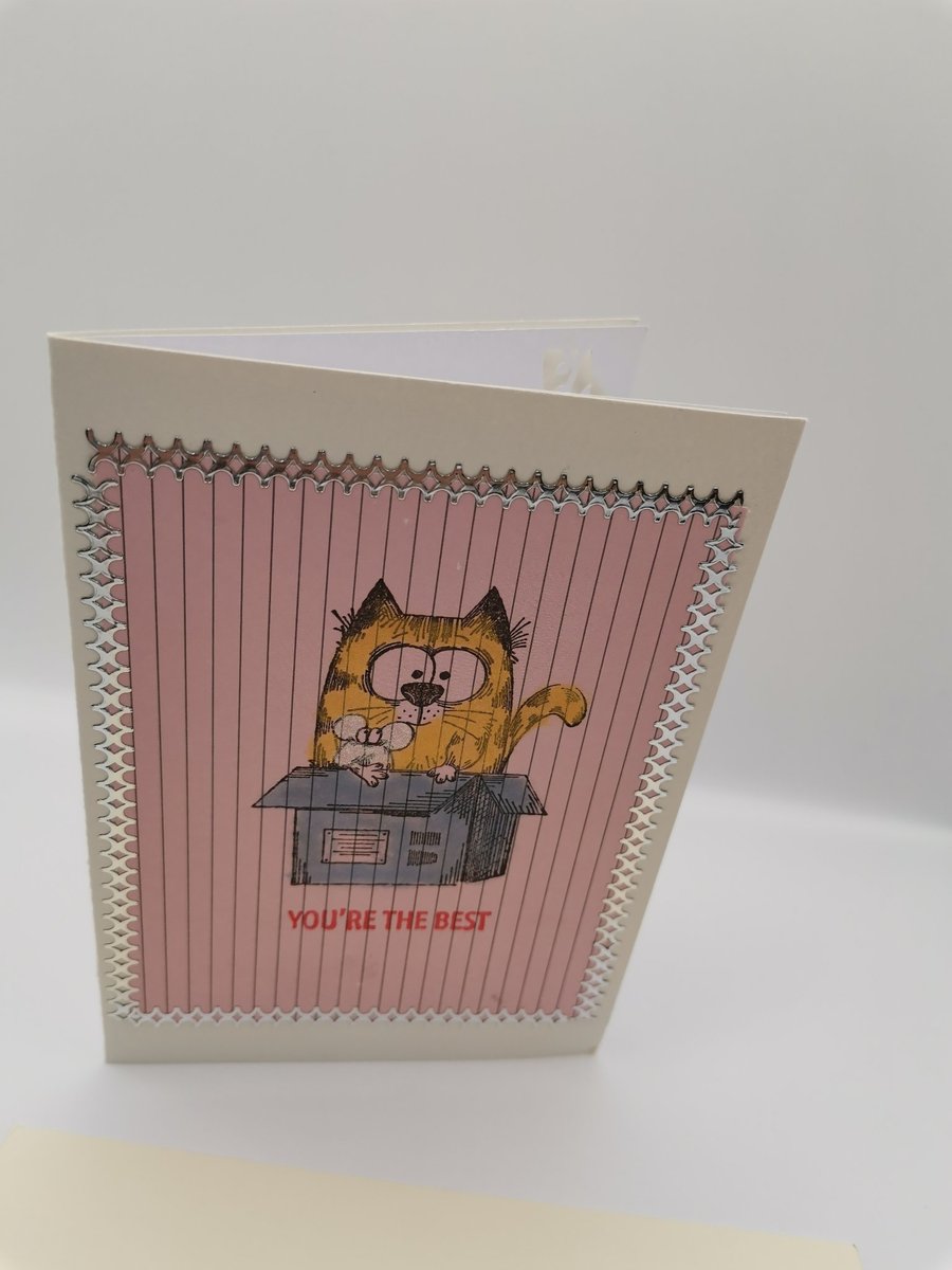 Image of Handmade Cat In A Box Card