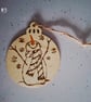 Pyrographed festive hanging bauble-shaped discs - Image 6