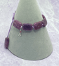 Knotted purple macrame cord bracelet with rectangular lepidolite stones - Image 5