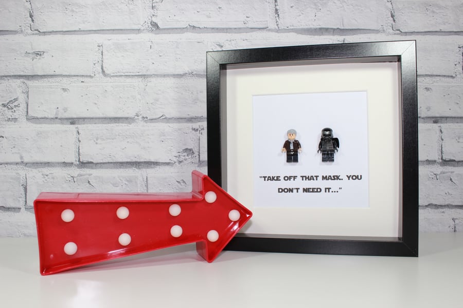 STAR WARS - HAN SOLO AND KYLO REN - FORCE AWAKENS - FRAMED MINIFIGURES