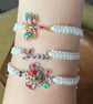 White Turtle Bracelet - Macrame Friendship Adjustable Bracelet - Image 5