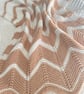 Caramel and white striped baby blanket in cotton yarn  - Image 2