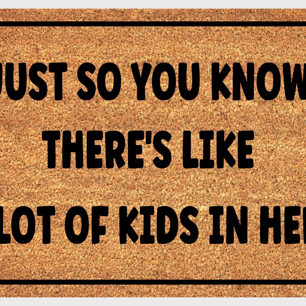 A Lot of Kids In Here Door Mat - A Lot of Kids Welcome Mat - 3 Sizes