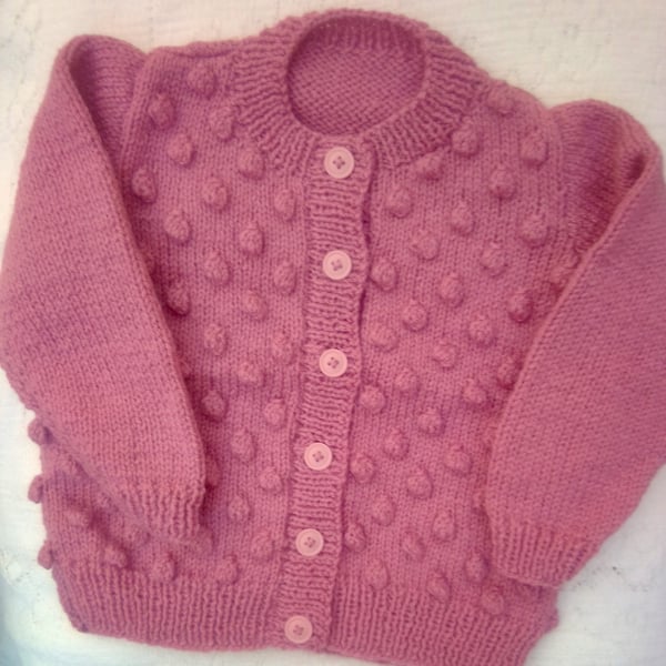 Cardigan with Bobble Design For Babies and Small Children, Custom Make, Cardigan