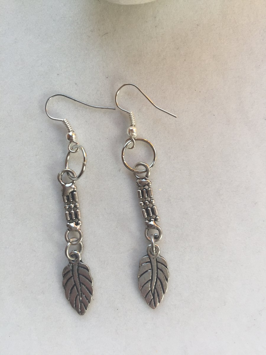 Feather and Chainmail Earrings