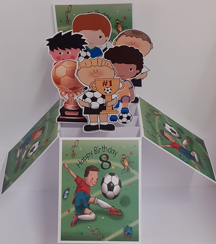 Boys Football 8th Birthday Card 