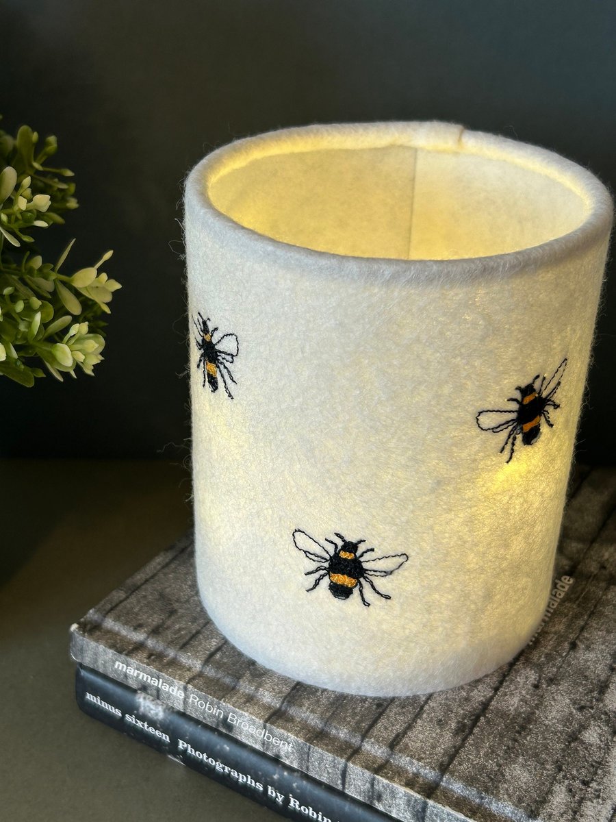 Bee Embroidered Lantern