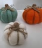 Handmade needlefelted pumpkin trio