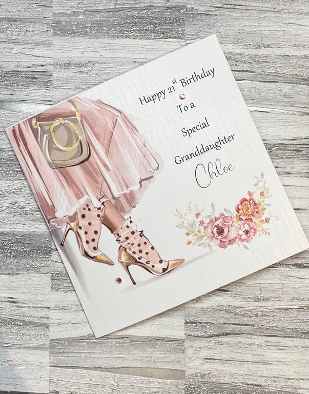 Pretty Pink Fashion Birthday Card Handmade and Personalised