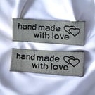 Woven “Hand Made With Love” craft labels
