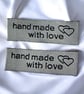 Woven “Hand Made With Love” craft labels