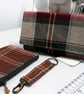 Brown and taupe bi fold tweed wallet, coin purse, keyring and wallet gift set - Image 6