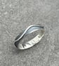 Silver Wave Ring, oxidised band, silver River Ring, 4mm band, wedding ring, wave - Image 5