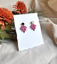 Embossed Oak Leaf Polymer clay Earrings