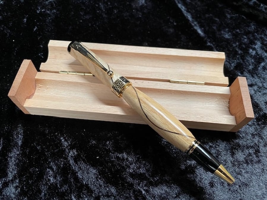 Lovely hand turned ball pen in presentation box