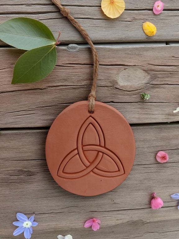 Triquetra Round Terracotta Hanging Aromatherapy Diffuser
