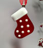 Red Fused Glass Stocking Christmas Decoration - Image 3