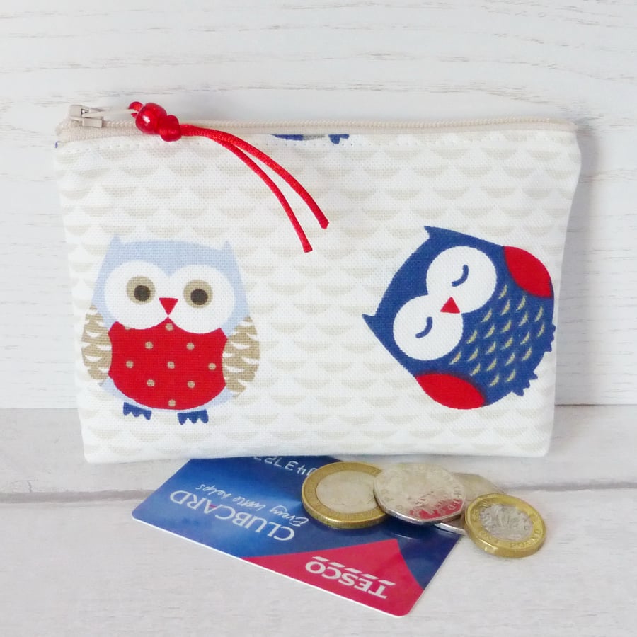 Coin purse, make up bag, owls