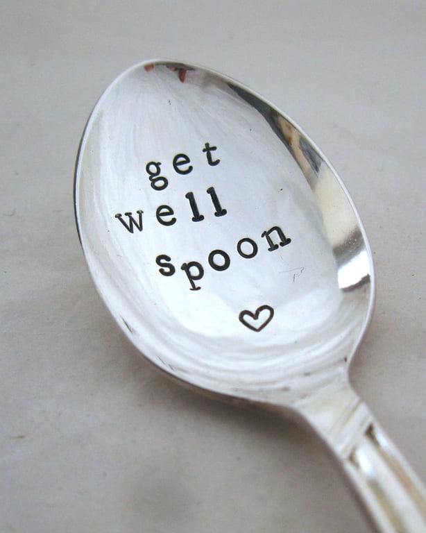 Get Well Spoon, Hand Stamped Coffeespoon