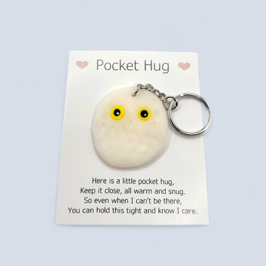 Translucent White Pocket Hug Keychain or Bag Charm