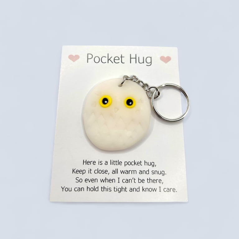 Translucent White Pocket Hug Keychain or Bag Charm