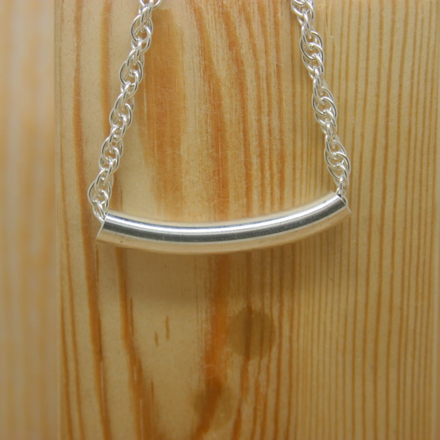 Sterling silver tube necklace