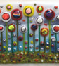 HANDMADE FUSED GLASS 'IN THE GARDEN' PICTURE. - Image 4