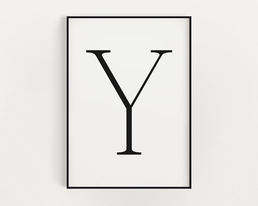 LETTER Y PRINT, Minimalist Wall Art, Letter Y Printable, Letter Wall Decor