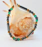 Hematite Star And Emerald Green Glass Bracelet - Handmade In Devon. - Image 1