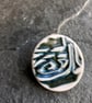Porcelain brooch graphic blue green white The Porcelain Menagerie - Image 2