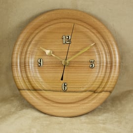 Hand crafted elm wood wall clock. PR 009.