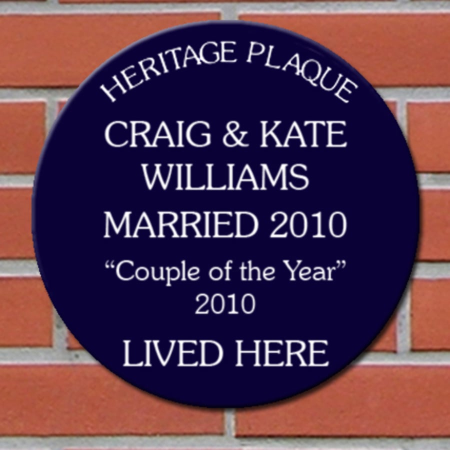 Spoof Blue Heritage Plaques