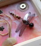 Peach Glow Beaded Dragonfly Box Frame - Image 3