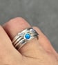 Silver Spinner Ring, fidget ring, moonstone ring, enamel ring, spinning ring, - Image 3