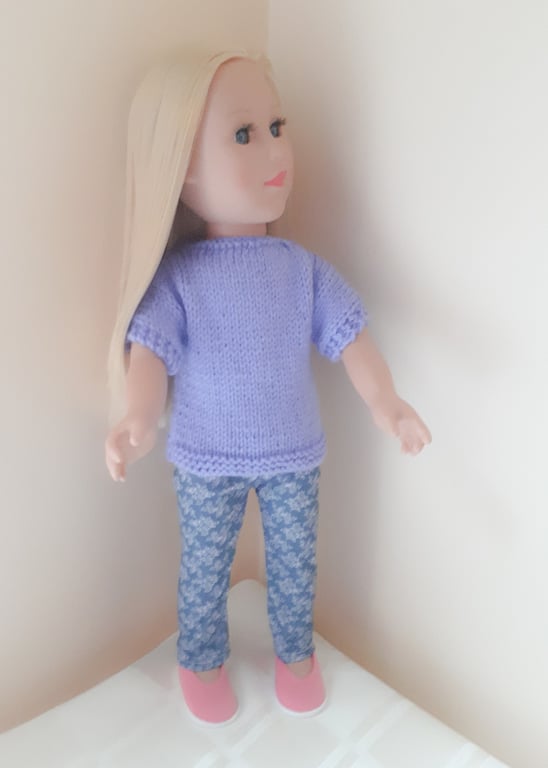 KNITTING PATTERN PDF Lavender Sweater for Doll
