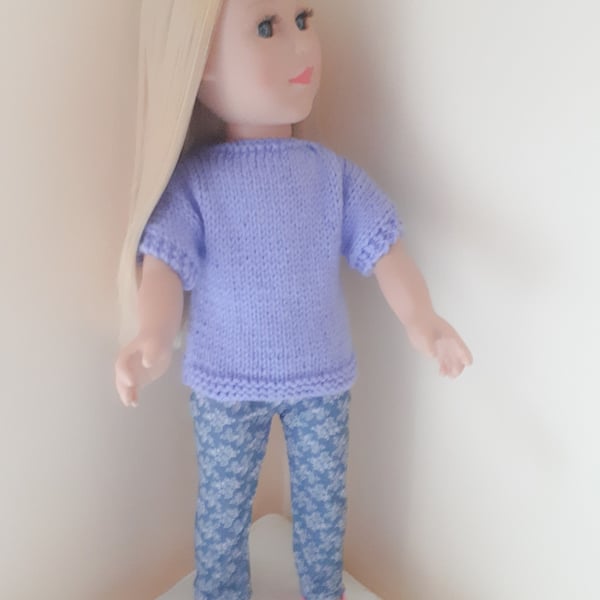 KNITTING PATTERN PDF Lavender Sweater for Doll