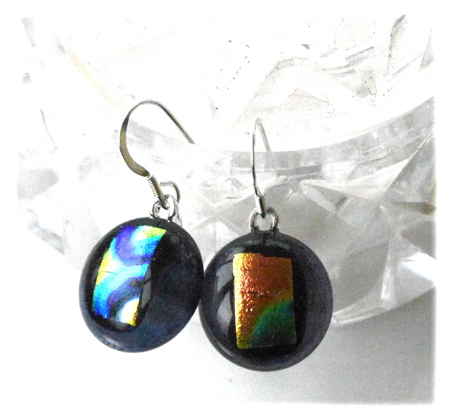 Handmade Fused Dichroic Glass Earrings 220