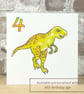 Dinosaur T-rex Birthday Card - Personalised with any age