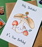Mushroom Birthday Card, Holy Shiitake It's Your Birthday! Mushroom art theme  - Image 5