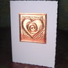 Greetings Card with Copper Heart Embellishment